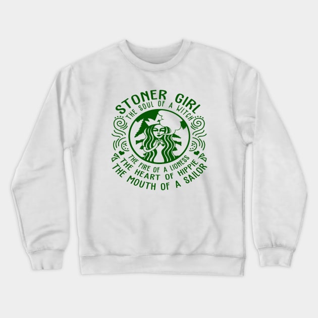 Stoner Girl cannabis Crewneck Sweatshirt by DMMGear